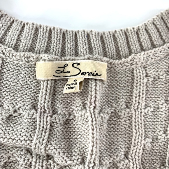 Preppy Cream Colored V-neck Sweater Vest Les Serein small - Picture 4 of 5